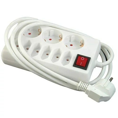  kabel s utičnicama (Broj šuko utičnica: 3 Kom., Bijele boje, 1,4 m, 3.500 W, Povećana zaštita od dodirivanja)