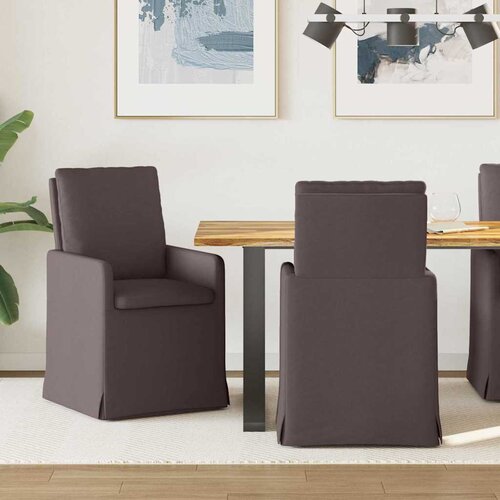 vidaXL Jedilni stoli 2 pcs Temno rjava 57 x 67 x 98 cm blago Cene