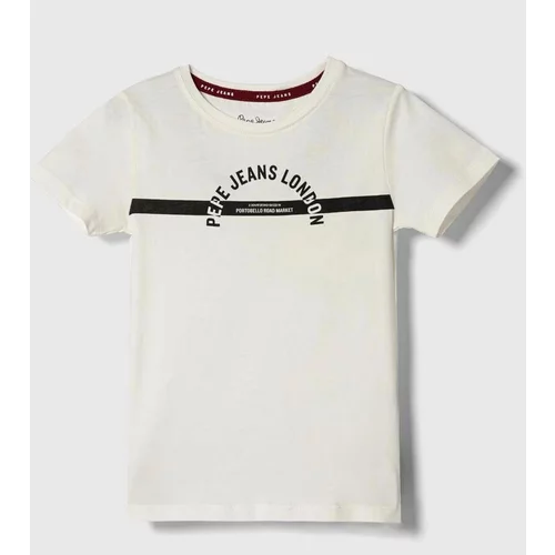 PepeJeans Otroška bombažna kratka majica bela barva