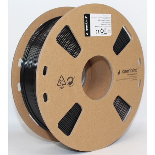 Gembird 3DP-PETG1.75-01-BK PETG Filament za 3D &amp;scaron;tampač 1.75mm, kotur 1KG BLACK Slike