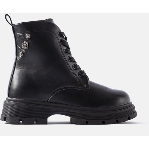 Gemre Graphite insulated girls' lace-up ankle boots Basara Cene