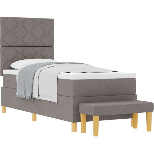 Box Spring Krevet s madracem i klupom Taupe 80x200 cm Tkanina Cene