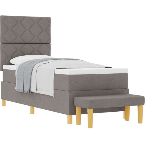Box Vzmetnica z vzmetnico in klopi Taupe 80x200 cm Tkanina, (22083341) Cene