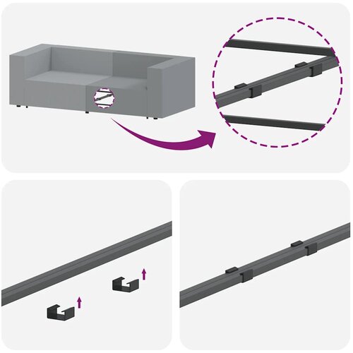  Modularna sofa Kutni modul s jastucima tamno siva 100 cm Slike