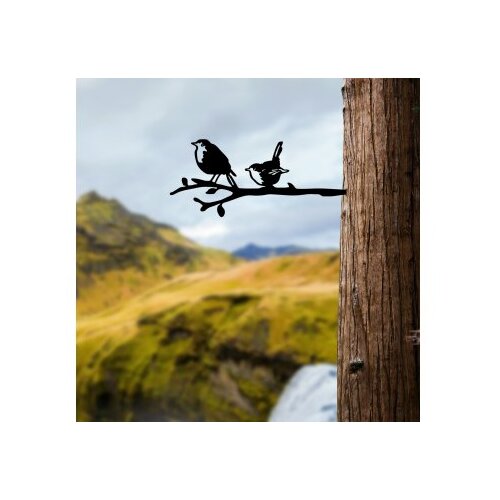 WALLXPERT decorative object figura bird on the branch 03 black Cene