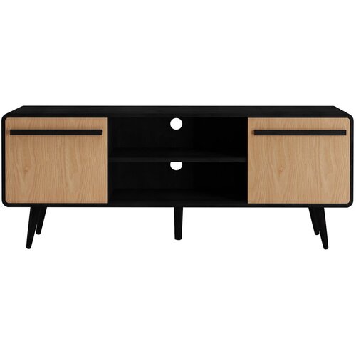 St&amp;oslash;raa Crna TV komoda u dekoru hrasta 140x53 cm Chantal - Slike