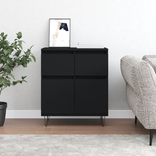 VidaXL Komoda črna 60x35x70 cm inženirski les Slike