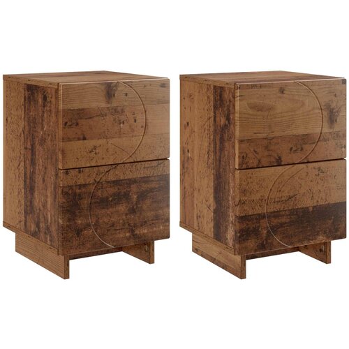  Noćni ormar 2 kom. Drvo hrasta 33,5 x 34,5 x 50 cm Slike