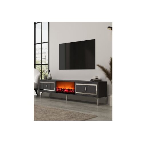 Hanah home tv polica orion fireplace - anthracite silver Cene