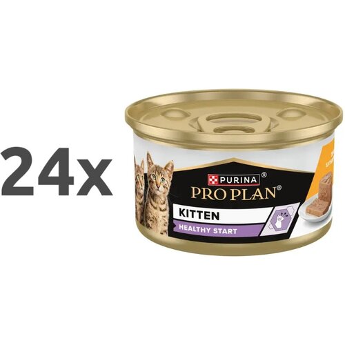 Purina Pro Plan Cat Kitten Healthy Start pa&amp;scaron;teta, konzerva - pi&amp;scaron;čanec - 85 g 24 x 85 g Slike