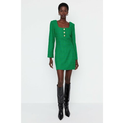 Trendyol Green Tweed Dress Slike