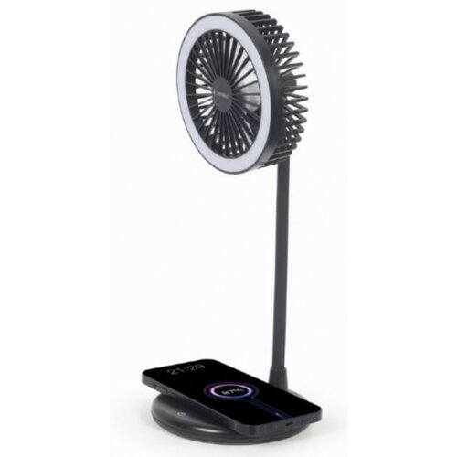Gembird TA-WPC10-LEDFAN-01 desktop ventilator sa lampom i bezicim punjacem Slike