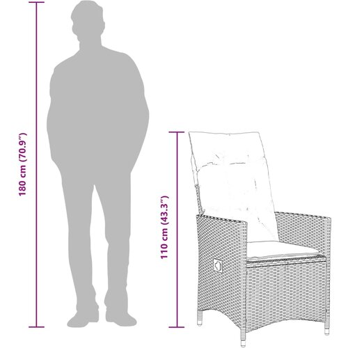  7-dijelni vrtni blagovaonski set od poliratana s jastucima bež 150 x 90 x 75 cm Slike
