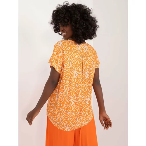 Fashion Hunters Orange summer blouse with SUBLEVEL patterns