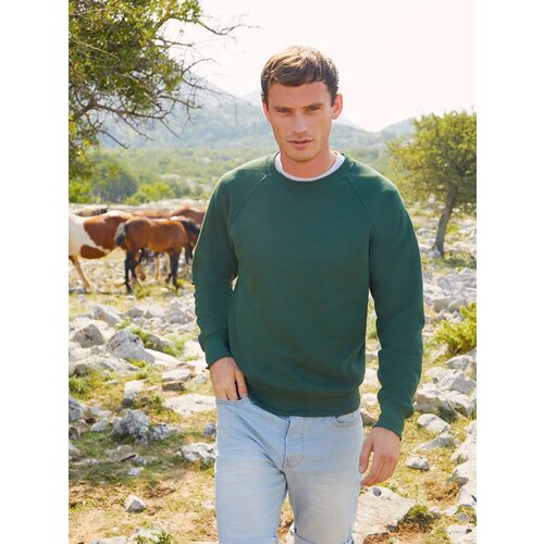Fruit Of The Loom Biała bluza męska Raglan Sweat Cene
