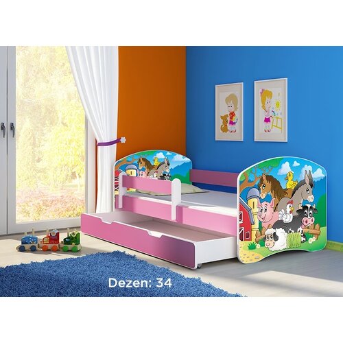 ACMA Krevet za decu Pink sa fiokom 180x80 2 34 Slike