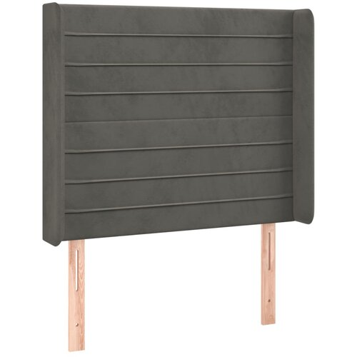 Maison Chic vzglavna omarica - nočna omarica - posteljna omarica z u&amp;scaron;esi temno sivo 83x16x118/128 cm žamet, (21709378) Slike