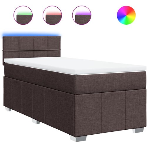 vidaXL Krevet s oprugama i madracem tamnosmeđi 90 x 190 cm od tkanine Cijene