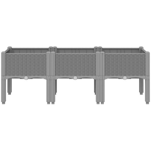  Vrtna sadilica s nogama svjetlosiva 120 x 40 x 42 cm PP Slike