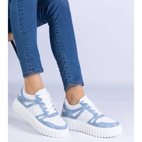 D/CEO marka niezdefiniowana Blue perforated sneakers on a thick sole Lusinda Slike