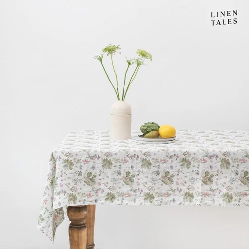 Linen Tales Laneni stolnjak 140x250 cm White Botany –