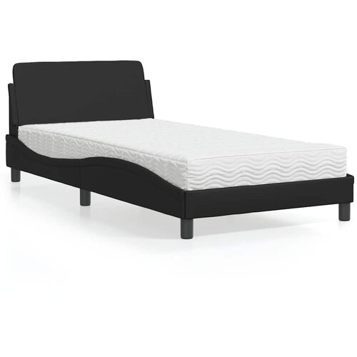  Krevet s madracem Dover crni 100 x 200 cm od umjetne kože Cijene