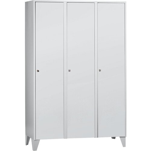 Wolf Garderobna omara z nogami, VxŠxG 1850 x 1200 x 500 mm, 3 predelki, svetlo siva Cene