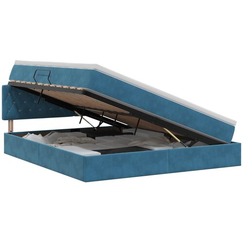  Krevet s od storage Tamno plava 160 x 200 cm Bar&amp;scaron;un Slike