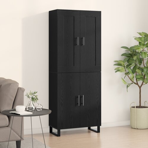 vidaXL Visoki ormar crni hrast 69.5x34x180 cm inženjersko drvo Cijene