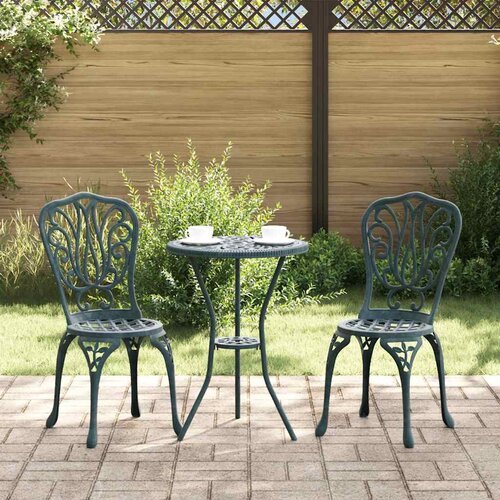 Bistro set za vrt 3 pcs Zelena Aluminij Cene