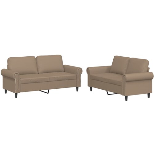 vidaXL 2-dijelni set sofa s jastucima boja cappuccina od umjetne kože Cijene