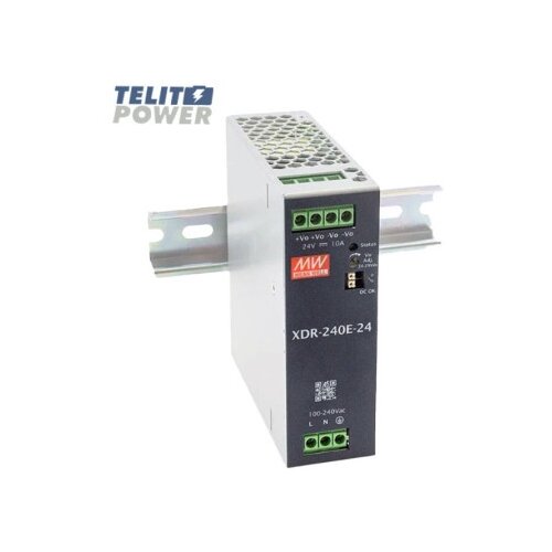 Mean Well XDR-240E-24 – 240W DIN šinsko napajanje 24V, ultra tanko, industrijsko ( 4970 ) Cene