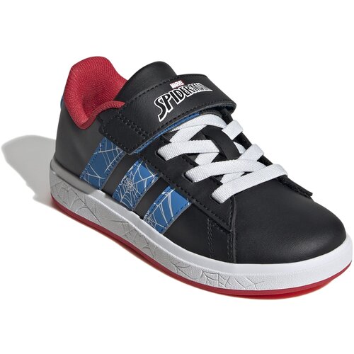 Adidas Patike za dečake Grand Court Spider-Man EL K, JQ8073, Crne Slike