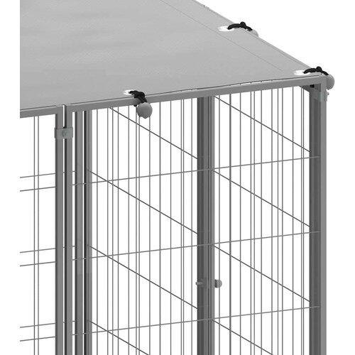 VidaXL Kavez za pse srebrni 110 x 110 x 110 cm čelični Slike