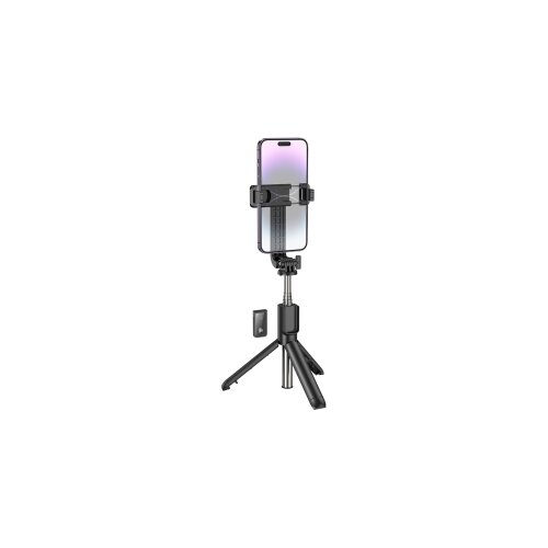 Stativ tripod selfie stap za mobitel do 7&amp;Prime; + daljinski bluetooth BOROFONE BY11 Happy live broadcast black Slike