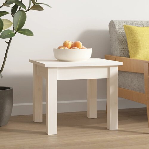The Living Store Klubska mizica bela 35x35x30 cm trdna borovina - Klubska Mizica, (21575242) Slike