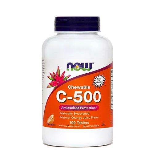 NOW Vitamin C 500 mg, žvečljive tablete