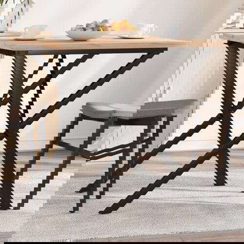 VidaXL Blagovaonski stol X-oblika 90x90x75 5 cm od borovine i željeza Slike