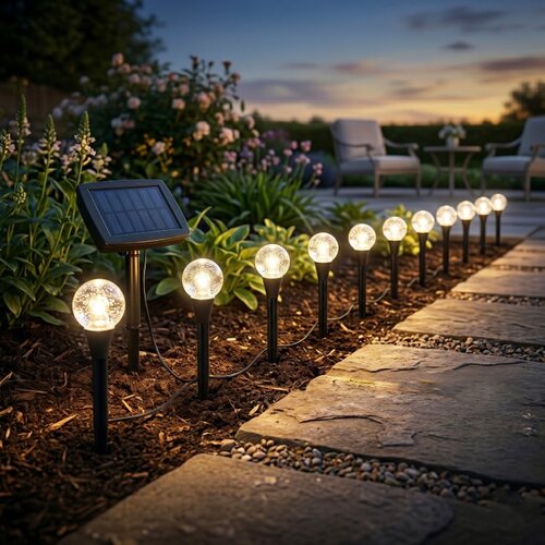 Solarni LED ubadajući niz 1.8 m, 10 lampi Slike