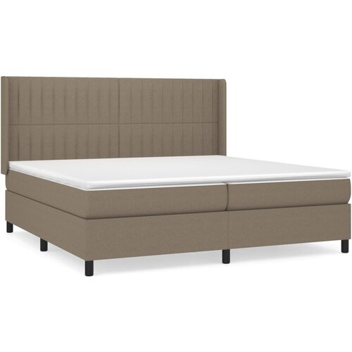 vidaXL Box spring postelja z vzmetnico taupe 200x200 cm blago, (20895870) Cene