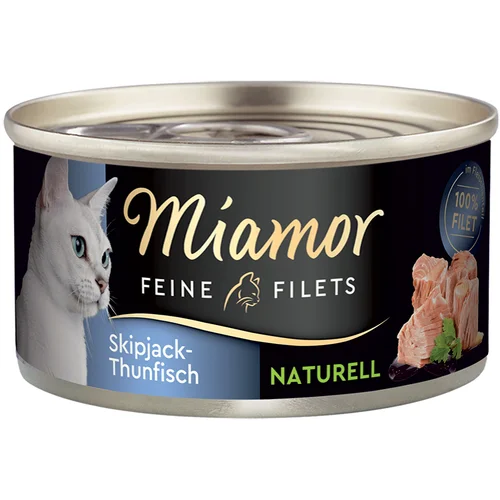 Miamor Varčno pakiranje: Feine Filets Naturelle 24 x 80 g - Črtasti tun