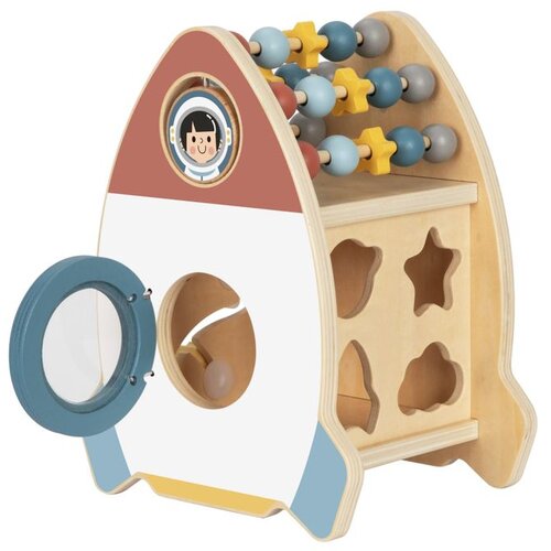 Tooky Toy drvena svemirska raketa sa 6 aktivnosti Slike