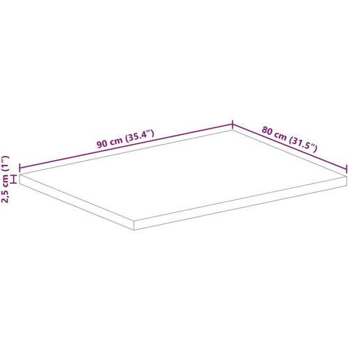 Stolna ploča 90x80x2 5 cm pravokutna masivno obnovljeno drvo Slike