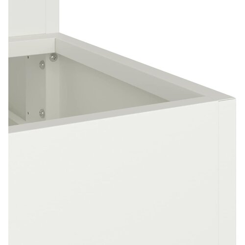  Vrtna saksija Bijelo 90 x 90 x 35 cm Čelična vrata Slike