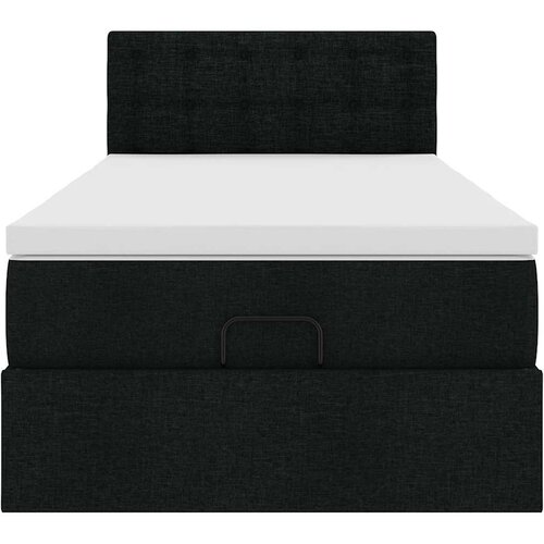 VidaXL Otomanski krevet s madracem crni 100x200 cm tkanine Slike