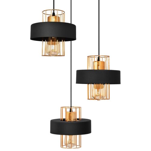 Luster na sajli VOLTA 3xE27/15W/230V crna/roze zlato Slike