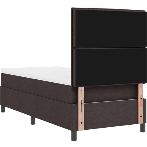  Krevet s podnicom s madracem &amp;amp;amp LED Tamnosmeđi 100x200 cm Tkanina Slike