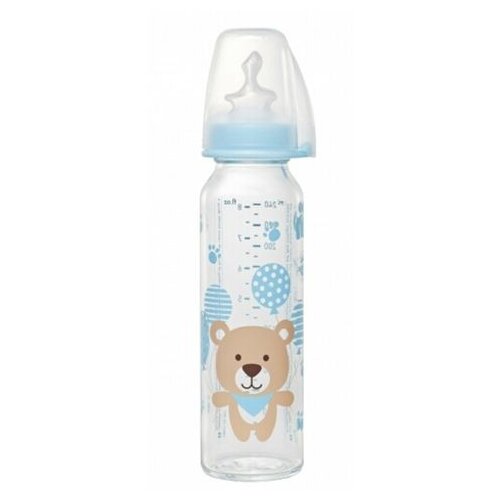 Nip fla&amp;scaron;ica staklena 250ml sil.cucla za mleko 0m+ A001260 Slike