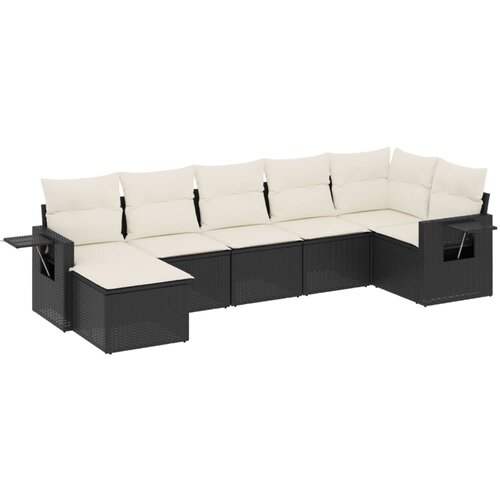 vidaXL 7-dijelni set vrtnih sofa od poliratana s jastucima crni Cijene