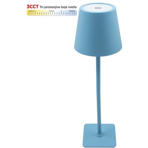 Mitea Lighting Stona lampa plava 2W IP20 LED TOUCH dimmable + 3CCT 3000-6000K DC5V LED M6002-P Slike